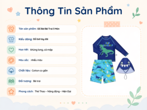 Thông tin sản phẩm bộ đồ bơi 3 món bé trai