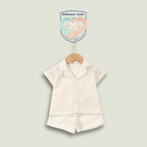 Bộ Sơ Mi Bé Trai Màu Be Phong Cách Hàn Quốc | Kidswear Liulo