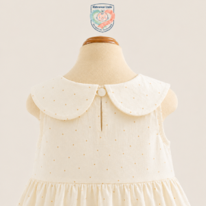 Váy Bé Gái Cổ Sen Chất Đũi Mềm Mại Cho Bé Gái 8-19kg