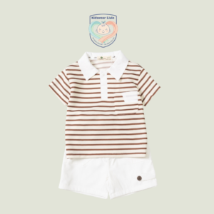 Bộ Áo Polo Bé Trai Kẻ Ngang Phong Cách Hàn Quốc | Kidswear Liulo